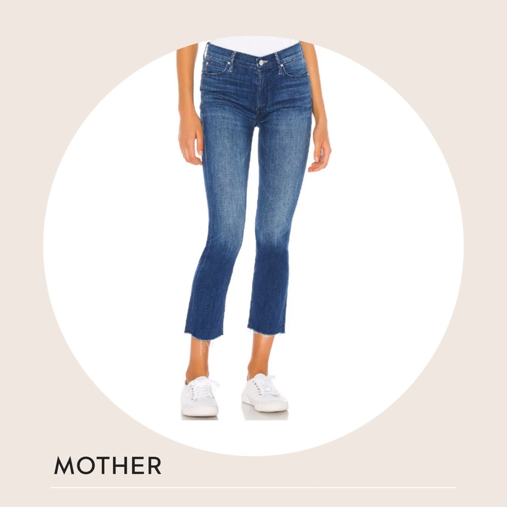 Mother Denim Mid Rise Dazzler Crop Fray /  Size 24 /  Blue